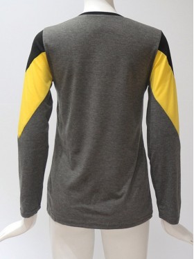 Color Block Round Neck Casual T-shirt