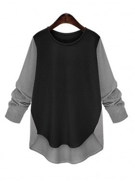 Irregual Hem Color Block T-shirt