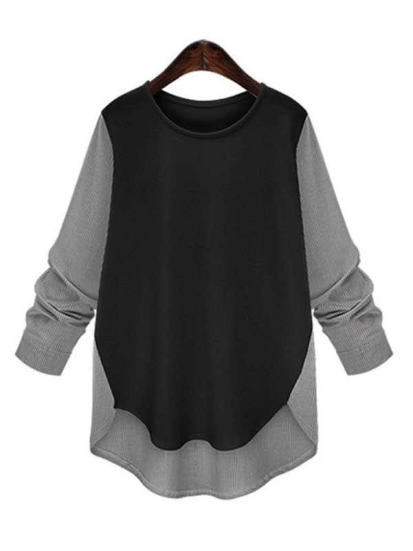 Irregual Hem Color Block T-shirt