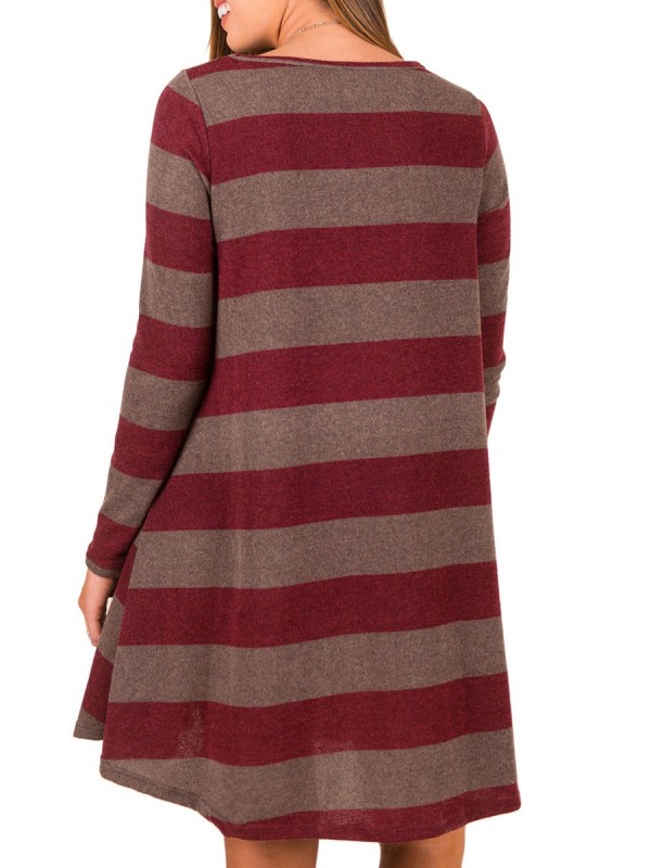 Curve Hem Women's Striped Long Sleeve T-shirt