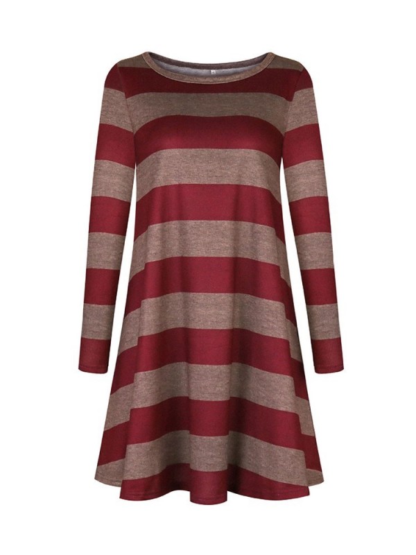 Curve Hem Women's Striped Long Sleeve T-shirt