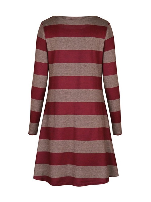 Curve Hem Women's Striped Long Sleeve T-shirt