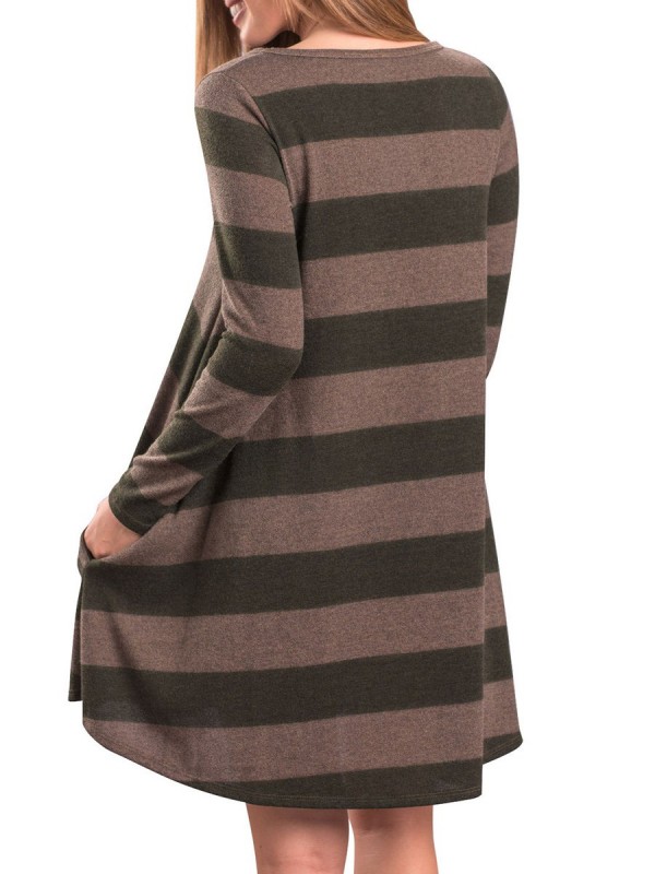 Curve Hem Women's Striped Long Sleeve T-shirt