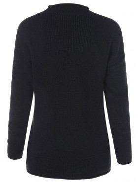 Solid Color Round Neck Slim Knitwear