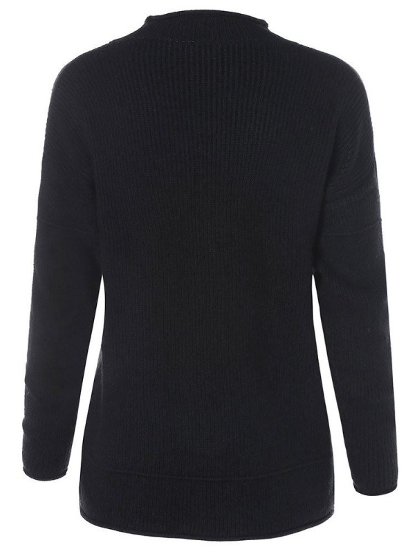 Solid Color Round Neck Slim Knitwear