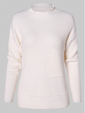 Solid Color Round Neck Slim Knitwear