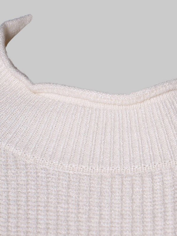 Solid Color Round Neck Slim Knitwear