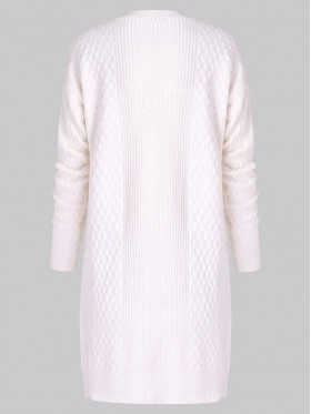 Plain Mid-Length  Long Sleeve Cardigan Knitwear