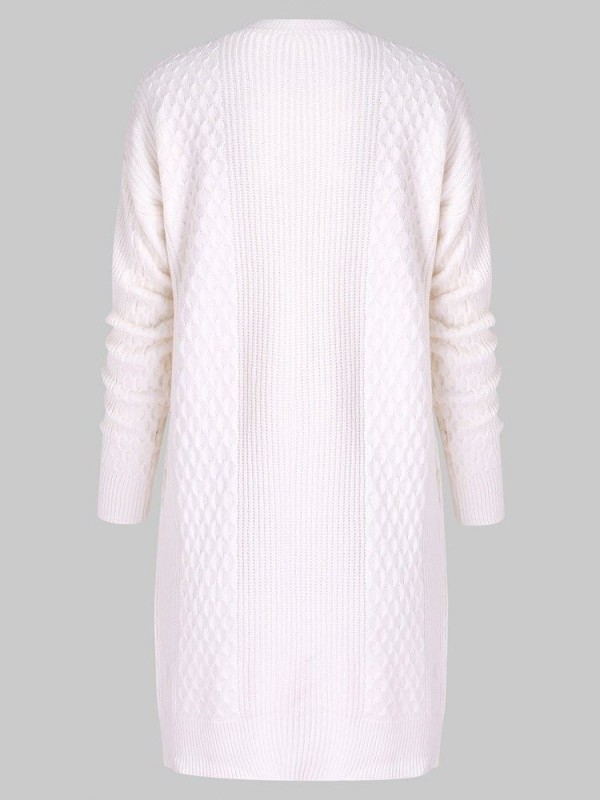 Plain Mid-Length  Long Sleeve Cardigan Knitwear