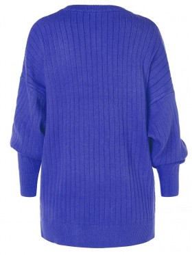 Plain Round Neck Mid-Length Knitwear