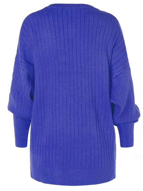 Plain Round Neck Mid-Length Knitwear