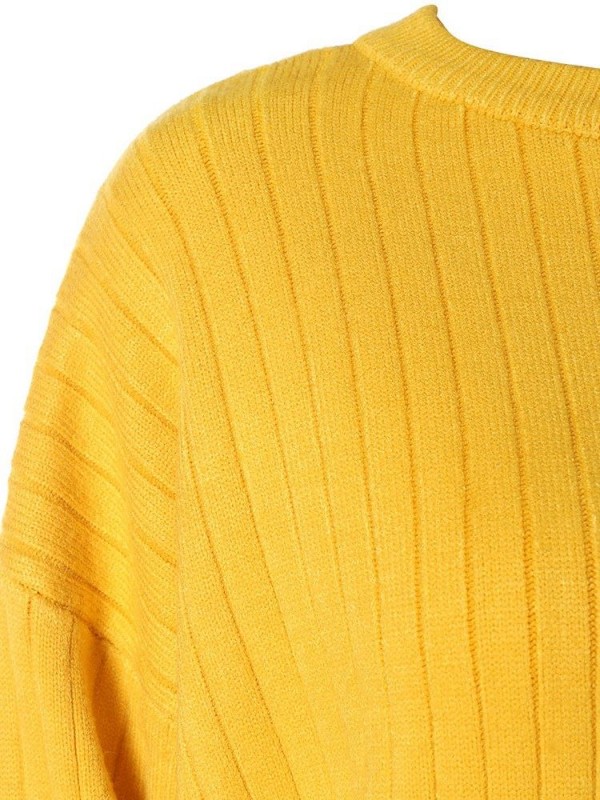 Plain Round Neck Mid-Length Knitwear