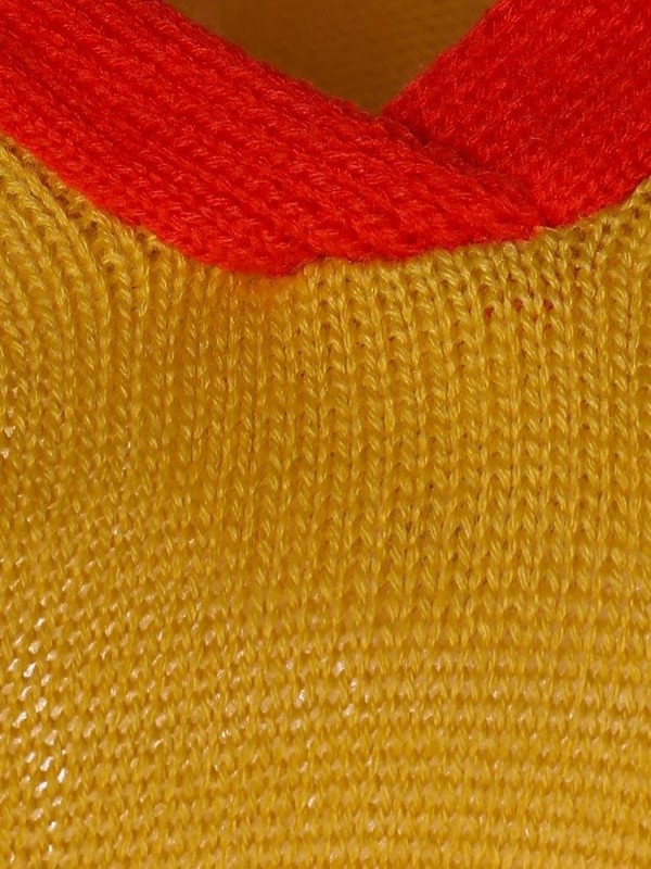 Color Block V Neck Hole Knitwear