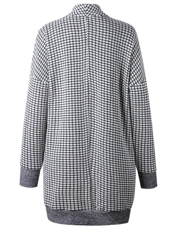 Fashion Checkered Long Sleeve Knitwear