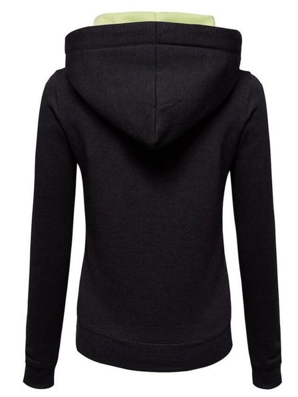 Zipper Contrast Pocket Hoodie