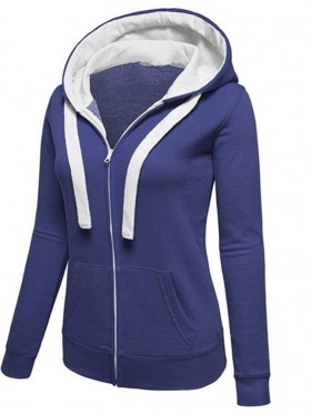 Zipper Contrast Pocket Hoodie