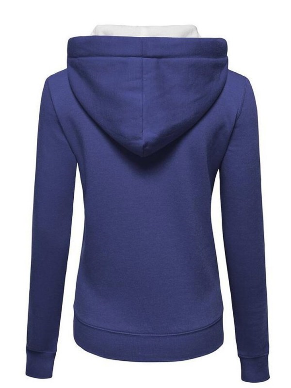 Zipper Contrast Pocket Hoodie