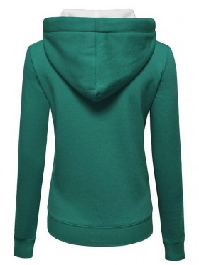 Zipper Contrast Pocket Hoodie