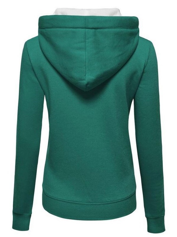 Zipper Contrast Pocket Hoodie