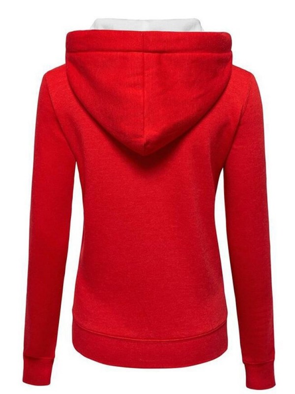 Zipper Contrast Pocket Hoodie