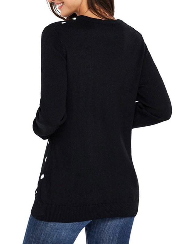 Micro-Elastic Animal Long Sleeve Round Neck Knitwear