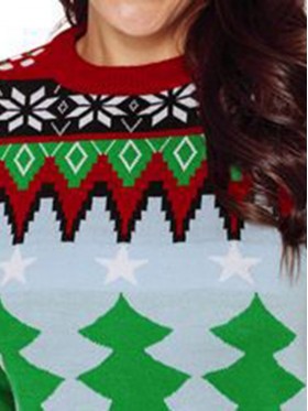 New Christmas Tree Digital Printing Round Neck Hoodie