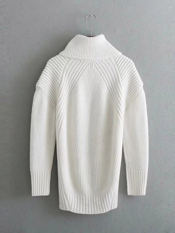 Plain High Collar Women's Knitwear