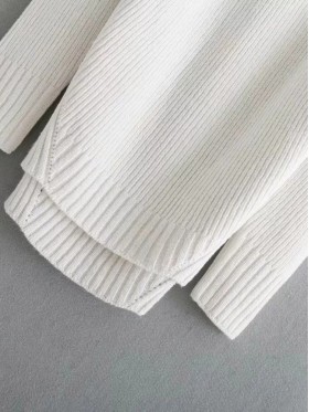 Plain High Collar Women's Knitwear