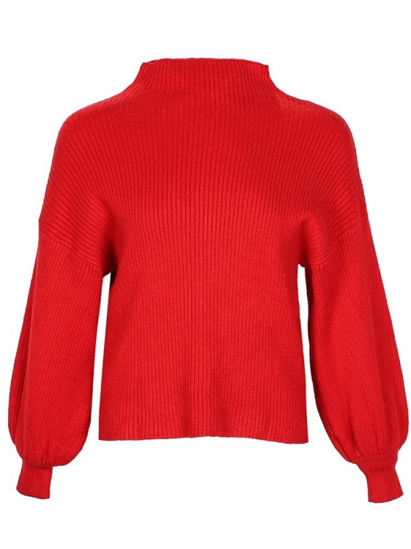 Lantern Sleeve Standard Long Sleeve Sweater