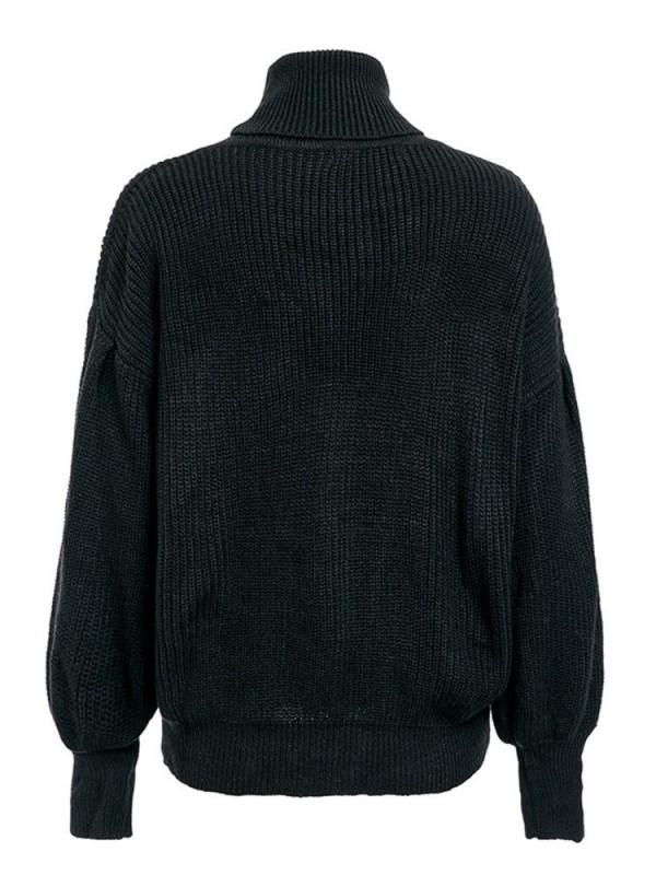 Plain Turtleneck Loose Sweater