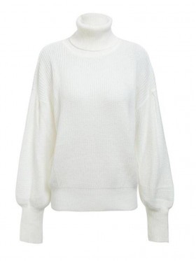 Plain Turtleneck Loose Sweater