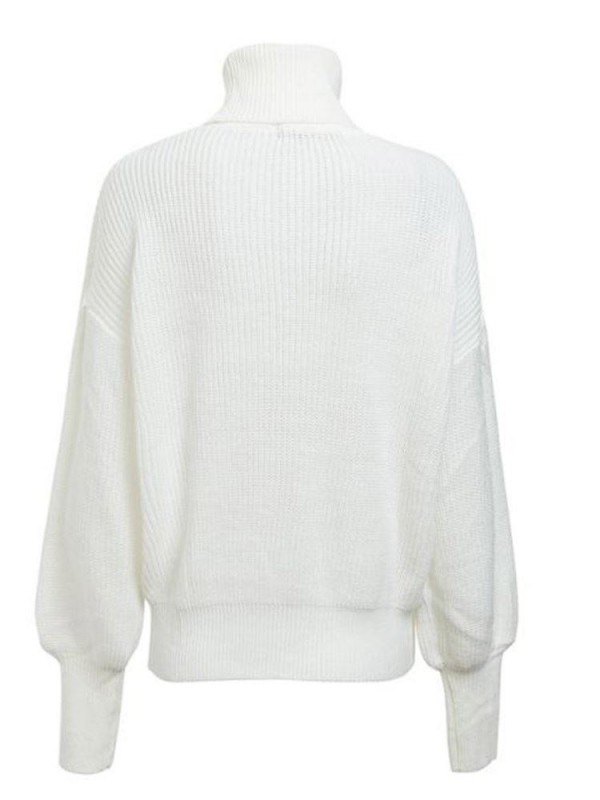 Plain Turtleneck Loose Sweater