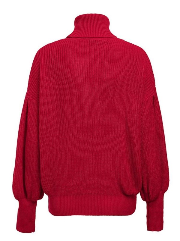 Plain Turtleneck Loose Sweater