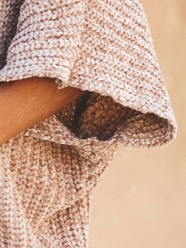 Loose Plain Bat Sleeve Pullover Knitwear