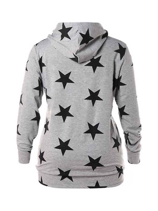 Women's Hot Oversize Star Printed Casual Hoodie