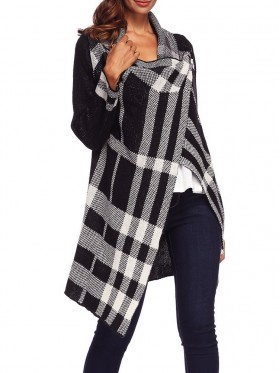 New Irregular Plaid Women's Pullover Knitwear