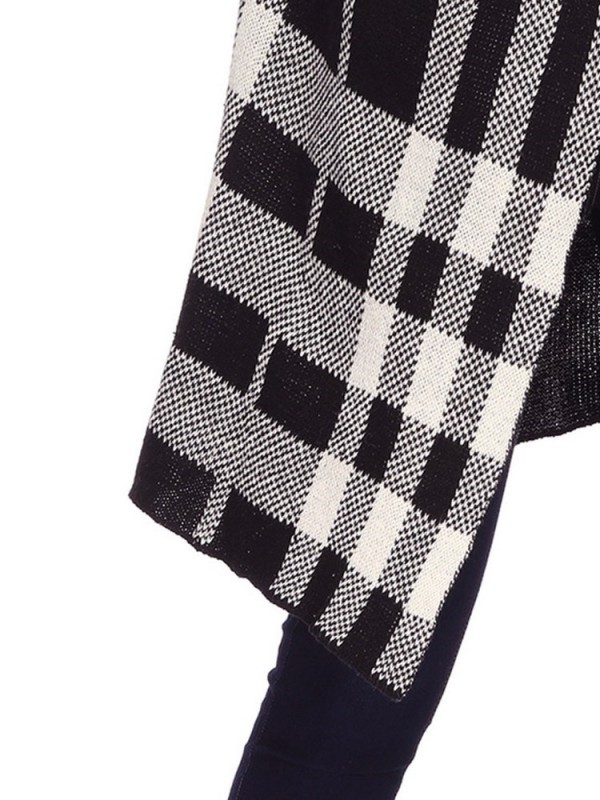 New Irregular Plaid Women's Pullover Knitwear