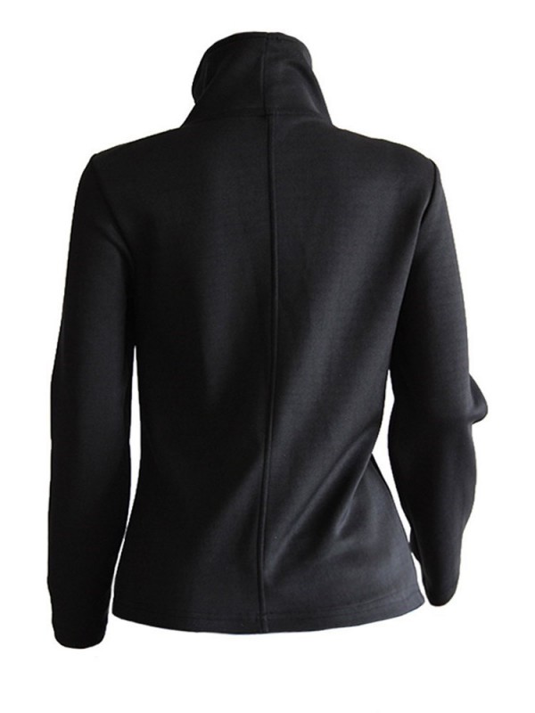 New Diagonal Zipper Long Sleeve Irregular Hoodie